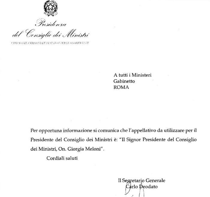 Il Signor Presidente Giorgia Meloni Auguri Alla First Lady La Signora