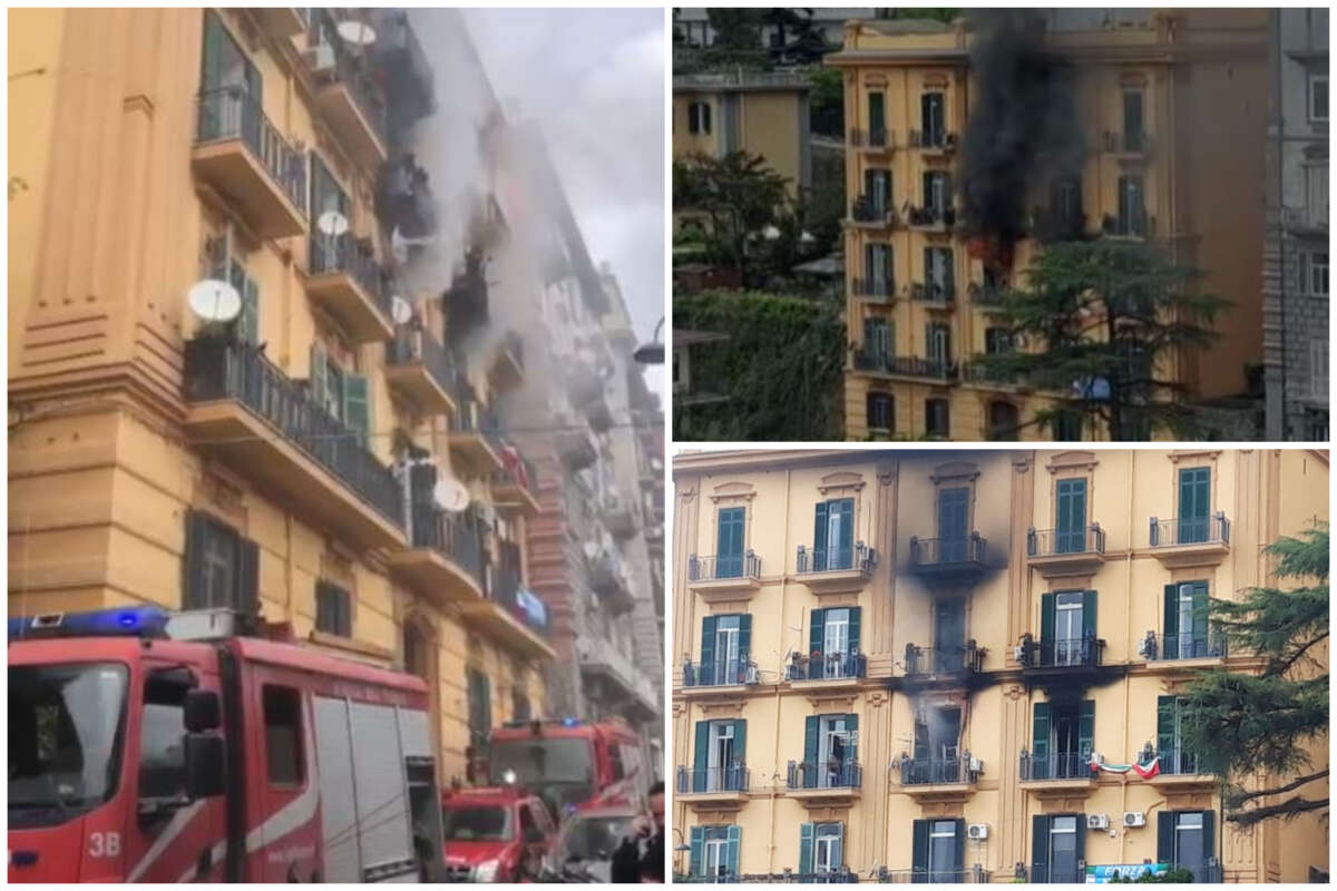 Incendio A Napoli Casa In Fiamme A Chiaia Vicino Scuole E Clinica