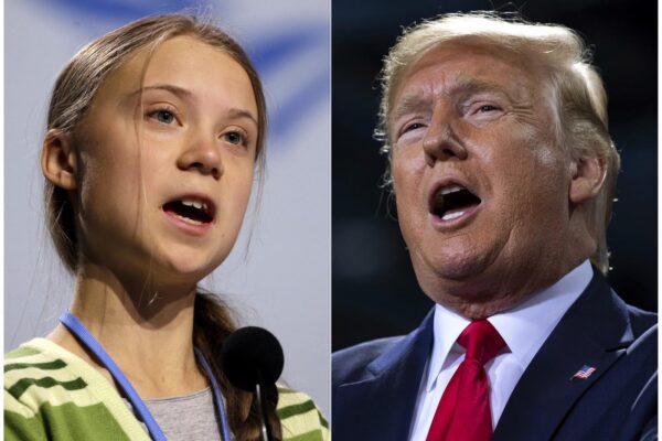 Donald Trump e Greta Thunberg, uniche due persone al mondo che fanno politica davvero