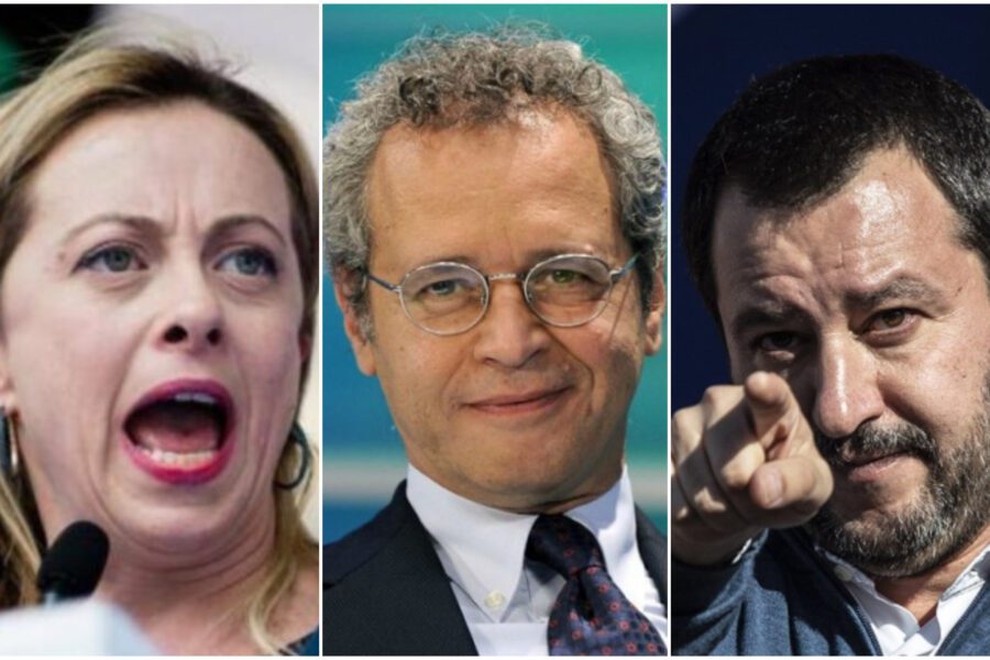 Meloni, Mentana e Salvini contro Conte: “Bullo con la tv di Stato”