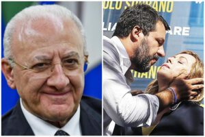 De Luca replica a Salvini: “Cafone e somaro. Ha la faccia come il suo fondoschiena, peraltro usurato”