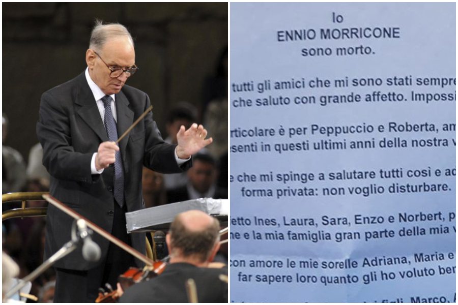 “Io, Ennio Morricone, sono morto”: il necrologio del maestro, la sua ultima opera d’arte