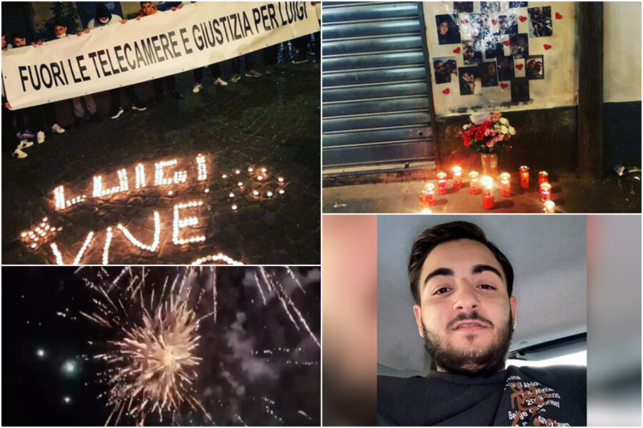 L’ultimo saluto a Luigi Caiafa, fiaccolata e fuochi d’artificio: “Fuori le telecamere, vogliamo giustizia”