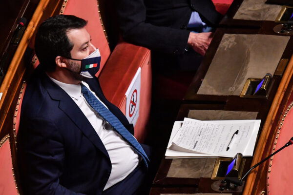 Foto POOL LaPresse
19-01-2021 Roma
Politica
Senato – Comunicazioni del Presidente del Consiglio Giuseppe Conte sulla situazione politica
Nella foto Mateo Salvini 
Photo POOL LaPresse
19-01-2021 Rome (Italy) 
Senate – Communications by Prime Minister Giuseppe Conte on the political situation
In the pic Mateo Salvini