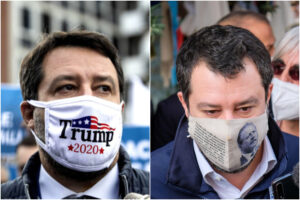 Da Trump a Borsellino, la mascherina di Matteo Salvini ai tempi del marketing social