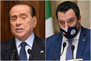 Salvini pur di entrare nel governo Draghi abbandona il sovranismo, ma Berlusconi gli ruba la scena