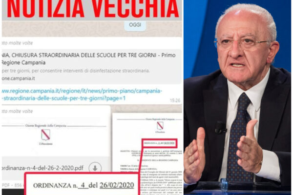 Scuola, la fake news sulla chiusura straordinaria, De Luca: “Fate attenzione”