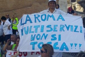 Protesta della Multiservizi a Roma