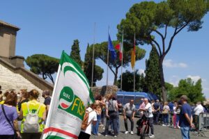 Roma Multiservizi, la protesta in Campidoglio