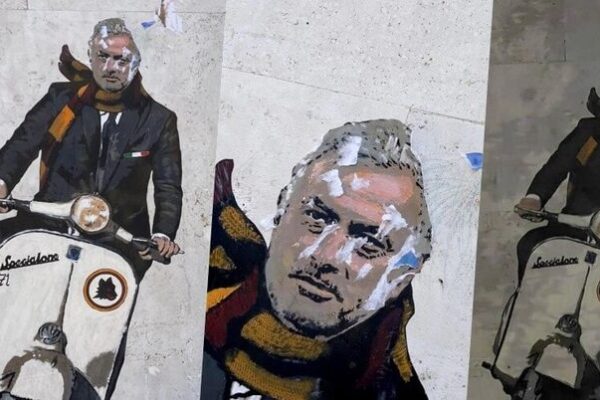 Il murales per Mourinho imbrattato