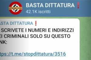 Telegram chiude la chat no-vax ‘Basta dittatura’: game over per il canale che ha organizzato ‘shitstorm’ e manifestazioni