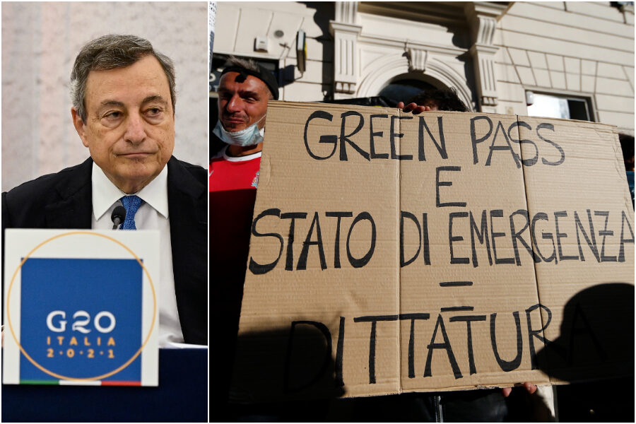 Il movimento no vax è medievale, Draghi va alla folle guerra del Green pass