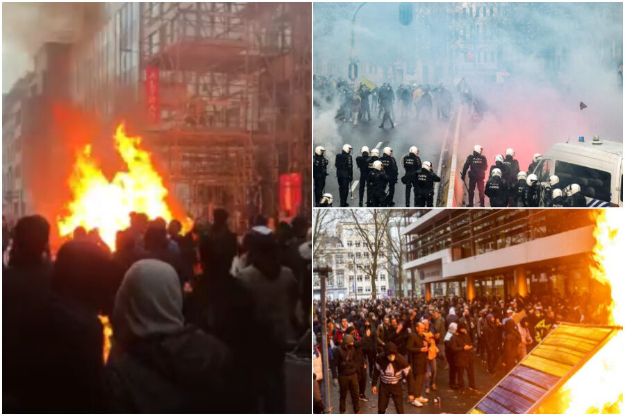 No vax scatenati a Bruxelles, in 35mila in strada: scontri e tensioni