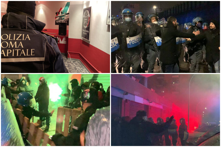 Sgombero “futurista” di Casapound, scontri tra polizia e manifestanti: “Andava sequestrato”