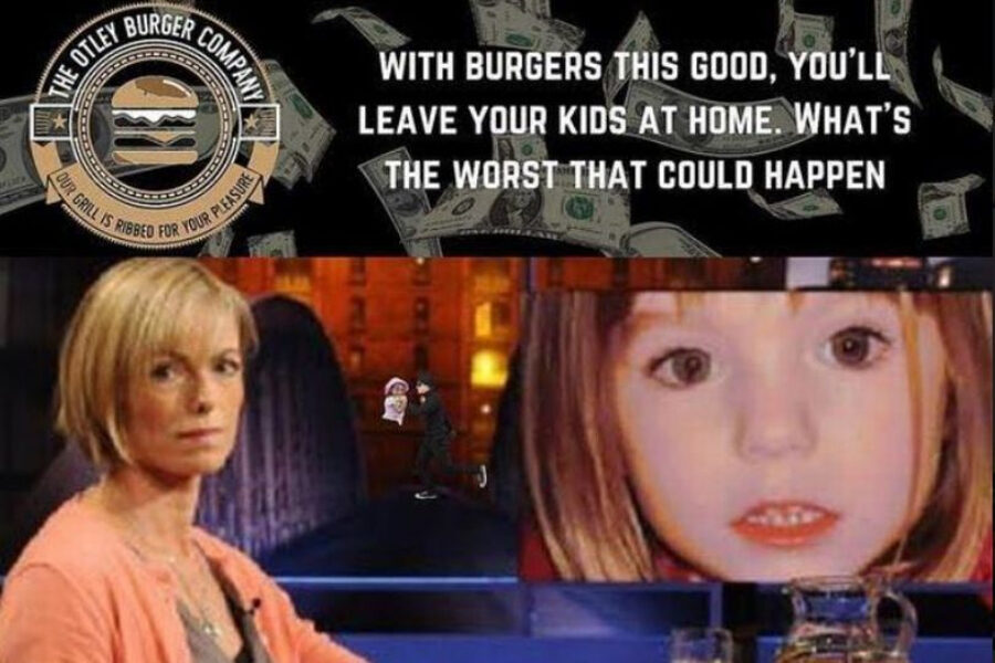 Maddie McCann nella pubblicità degli hamburger per la festa della mamma: “Con panini così buoni, lascerai i tuoi bambini a casa”