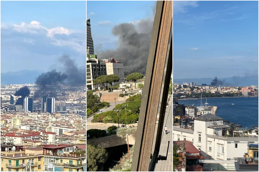 Vasto Incendio A Napoli: Colonna Di Fumo Nero Dal Centro Direzionale ...