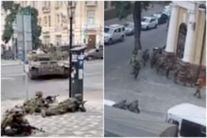 Video. L’arrivo a Rostov di  Prigozhin e del gruppo Wagner: mercenari circondano il quartier generale russo