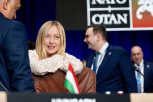 Foto Filippo Attili/Palazzo Chigi/LaPresse 12/07/2023 Vilnius, LituaniaPolitica Il Presidente del Consiglio Giorgia Meloni al vertice Nato di Vilnius DISTRIBUTION FREE OF CHARGE – NOT FOR SALE – Obbligatorio citare la fonte LaPresse/Palazzo Chigi/Filippo Attili