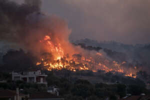 Un recente incendio boschivo a Corinto