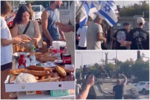 Video – Il sostegno del popolo israeliano ai militari: acqua, coca cola e hot dog per i soldati in partenza per il fronte