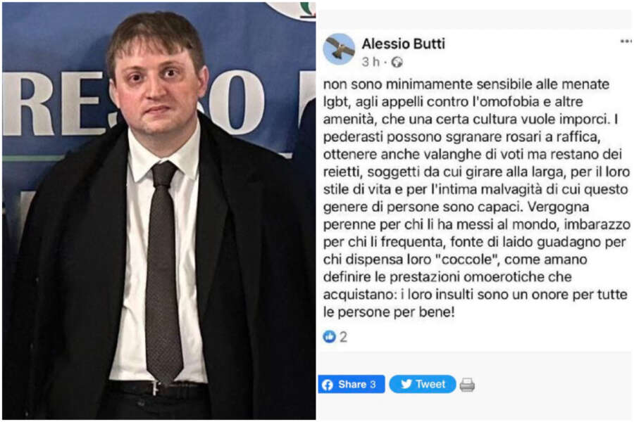 Il partito di Giorgia Meloni premia il dirigente omofobo: le offese ai gay e la ‘scalata’ di Alessio Botti