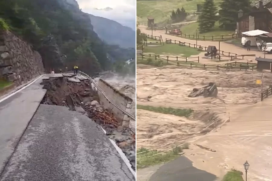 Alluvione a Cogne, abitanti sfollati e strade distrutte: la città è isolata. Gravi danni in Piemonte, due morti in Canton Ticino