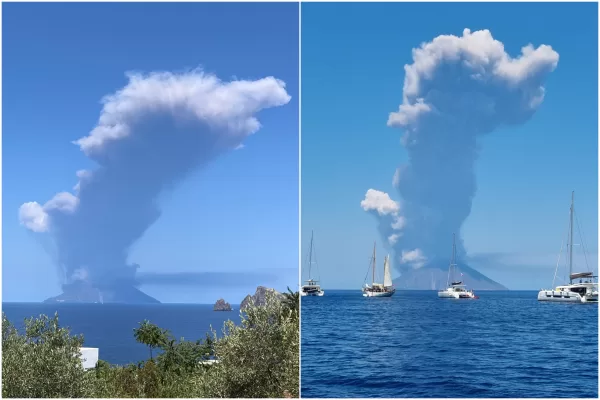 Eruzione a Stromboli, l’esplosione e la nube di cenere: “Sentiti due boati, poi le sirene”