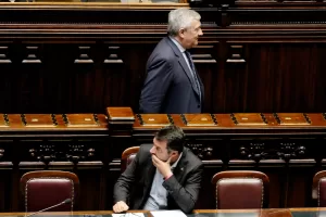 Il vice presidente del Consiglio è Ministro delle infrastrutture Matteo Salvini, il vicepresidente del Consiglio e il Ministro degli Esteri Antonio Tajani, durante lo svolgimento del question time alla Camera dei Deputati a Roma, Mercoledì, 31 Luglio 2024 (foto Mauro Scrobogna / LaPresse) 

The Deputy Prime Minister is the Minister of Infrastructure Matteo Salvini, the Deputy Prime Minister is the Minister of Foreign Affairs Antonio Tajani, in occasion of the question time in the Chamber of Deputies in Rome, Wednesday,  July 31 2024. (Photo by Mauro Scrobogna / LaPresse)