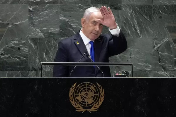 Israel Prime Minister Benjamin Netanyahu acknowledges audience applause after his address to the 79th session of the United Nations General Assembly, Friday, Sept. 27, 2024. (AP Photo/Richard Drew) 


Associated Press / LaPresse
Only italy and Spain