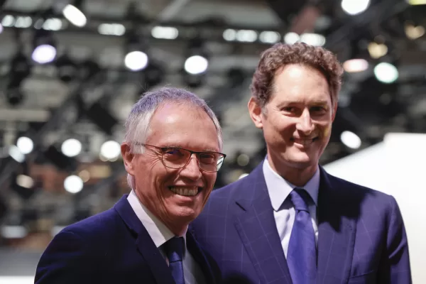 Stellantis chairperson John Elkann, right, and Stellantis CEO Carlos Tavares attend the Paris Auto Show in Paris, Monday, Oct. 14, 2024. (Ludovic Marin, Pool via AP) 


Associated Press / LaPresse
Only italy and Spain