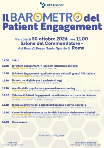 Coinvolgimento del paziente, Asl Roma 1 presenta l’indagine di Helaglobe