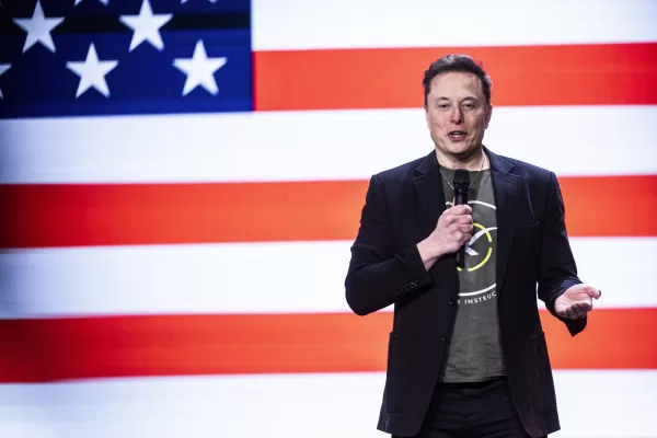 Elon Musk speaks at Life Center Church in Harrisburg, Pa., Saturday, Oct. 19, 2024. (Sean Simmers/The Patriot-News via AP)

Associated Press/LaPresse