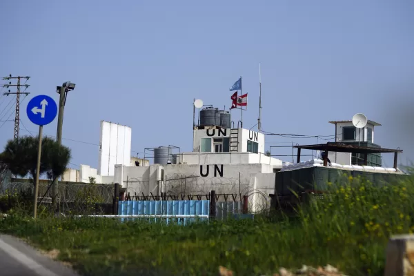 FILE – A general view of a base of the United Nations peacekeeping forces in Lebanon (UNIFIL) at the Lebanese-Israeli border, in the southern village of Markaba, on April 7, 2023. Four United Nations military observers were wounded Saturday while patrolling along the southern Lebanese border after a shell exploded near them, the U.N. peacekeeping mission in southern Lebanon said.
The military observers of the United Nations Truce Supervision Organization support the U.N. peacekeeping mission in southern Lebanon, UNIFIL. (AP Photo/Hassan Ammar, File)