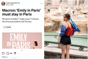 Al nazionalista Macron non piace Emily in Rome, la pura strategia del presidente francese che ama specchiarsi e darsi risposte