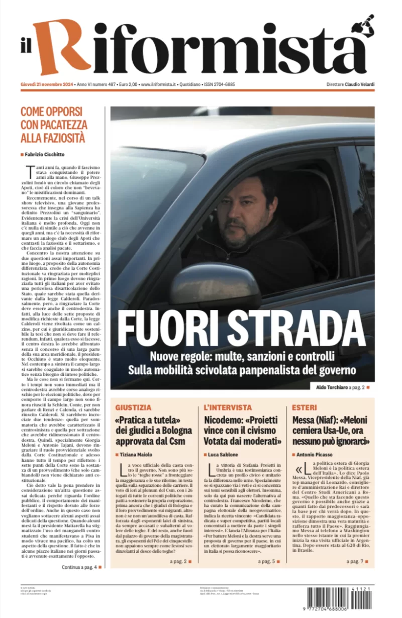 Quotidiano del 21 Novembre 2024