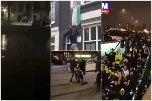 Tifosi israeliani aggrediti ad Amsterdam, la ricostruzione video: bandiera Palestina strappata, fischi a vittime Valencia, caccia a supporter Maccabi (investiti e gettati nel canale)